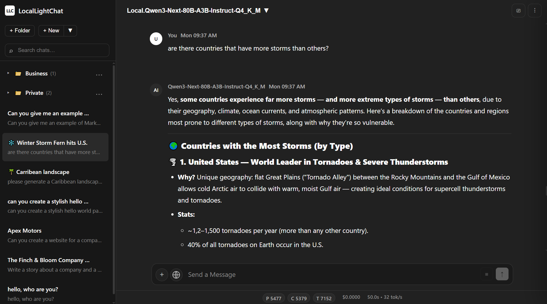 LocalLightChat Interface